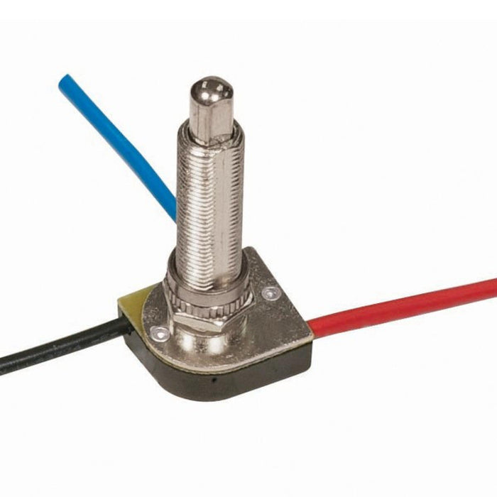 Satco 80-1412 3-Way Metal Push Switch, Nickel Plated