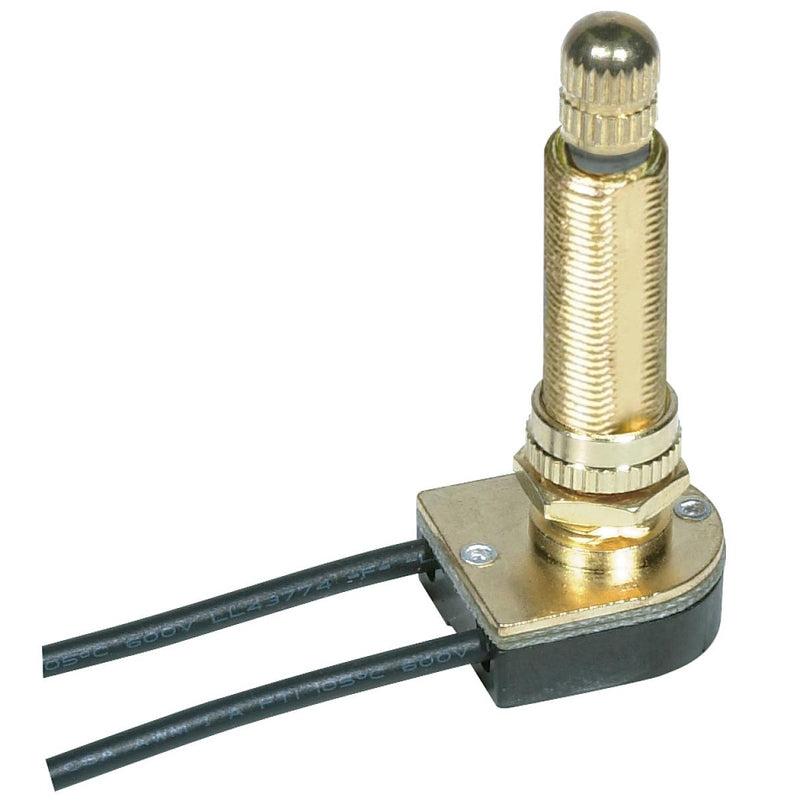 Satco 80-1413 On-Off Metal Rotary Switch, Brass Plated