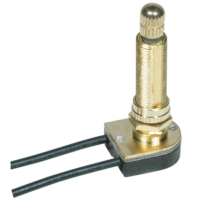 Satco 80-1413 On-Off Metal Rotary Switch, Brass Plated