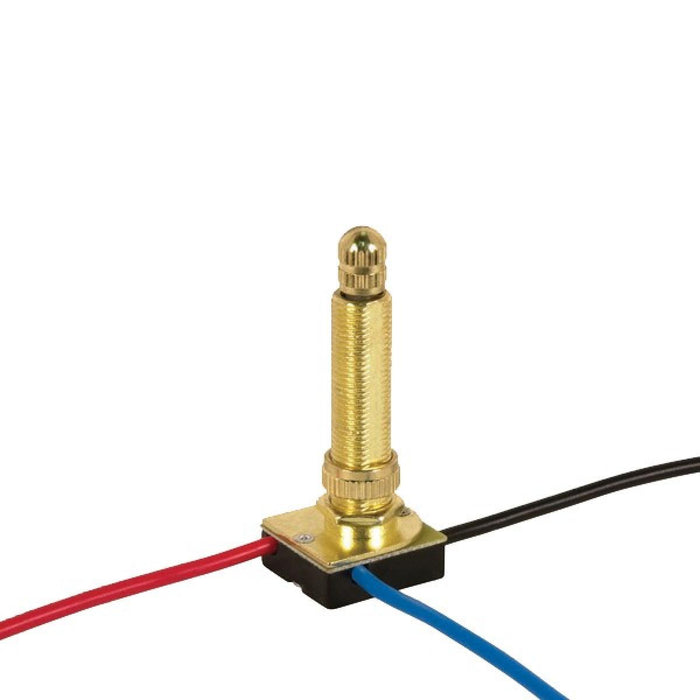 Satco 80-1415 3-Way Metal Rotary Switch, Brass Plated