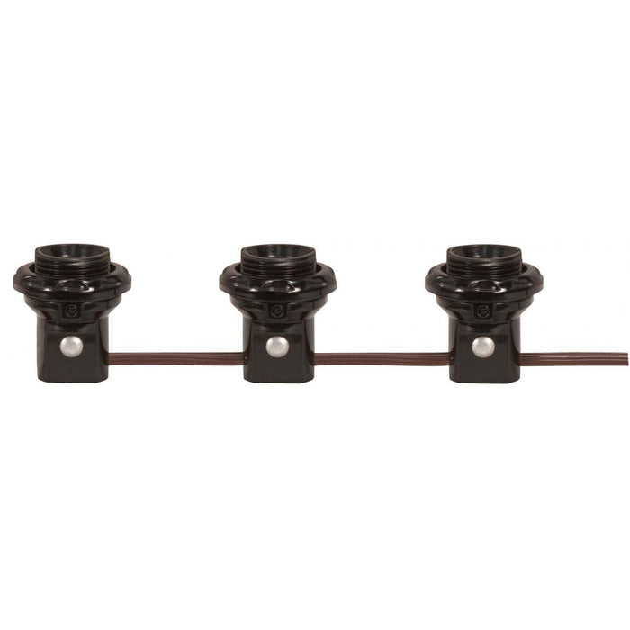 Satco 80-1474 3-Light Phenolic Threaded Candelabra Harness Set, Black