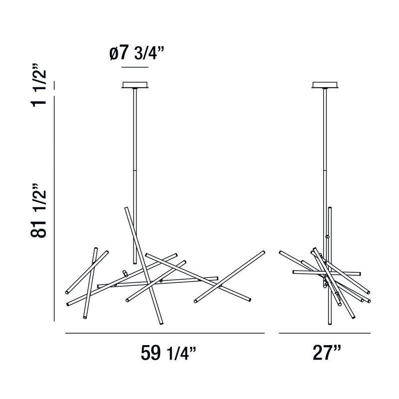Eurofase 36251-018 LED Chandelier, Black