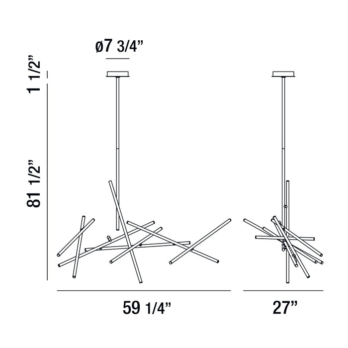 Eurofase 36251-018 LED Chandelier, Black