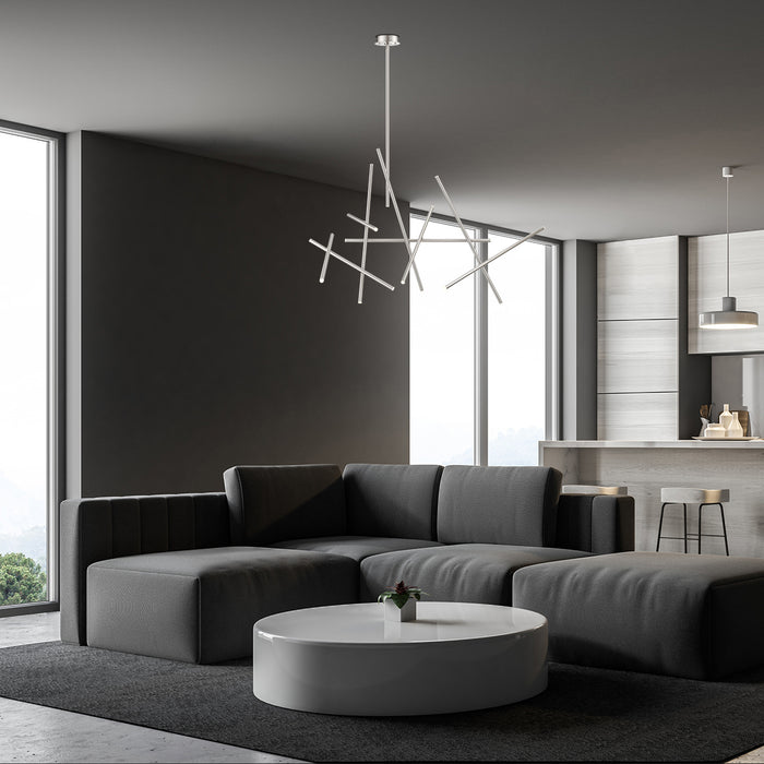 Eurofase 36251-025 LED Chandelier, Satin Nickel