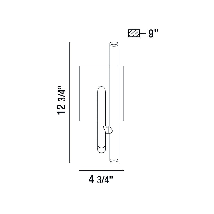 Eurofase 36252-022 LED Wall Sconce, Satin Nickel