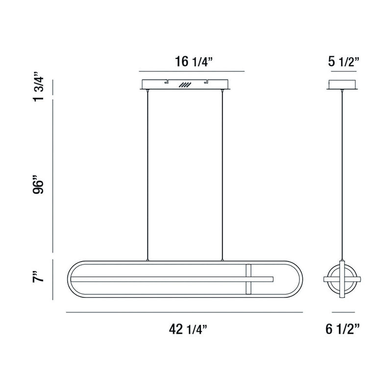 Eurofase 37039-011 LED Chandelier, Black