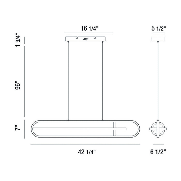 Eurofase 37039-011 LED Chandelier, Black