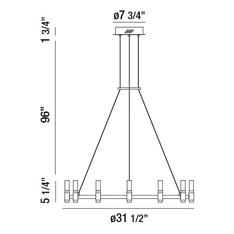 Eurofase 37043-018 LED Chandelier, Brass-Black
