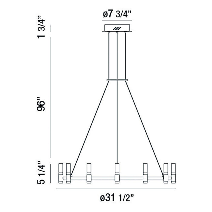Eurofase 37043-018 LED Chandelier, Brass-Black