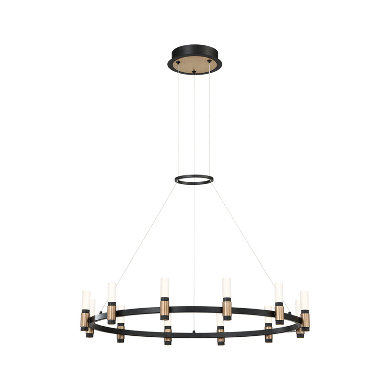 Eurofase 37043-018 LED Chandelier, Brass-Black