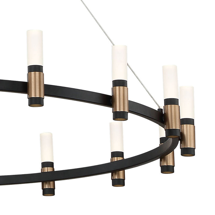 Eurofase 37044-015 LED Chandelier, Brass-Black
