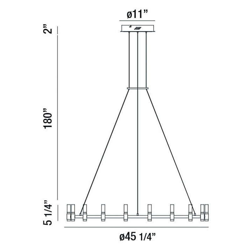 Eurofase 37044-015 LED Chandelier, Brass-Black