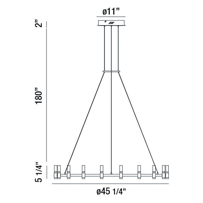 Eurofase 37044-015 LED Chandelier, Brass-Black
