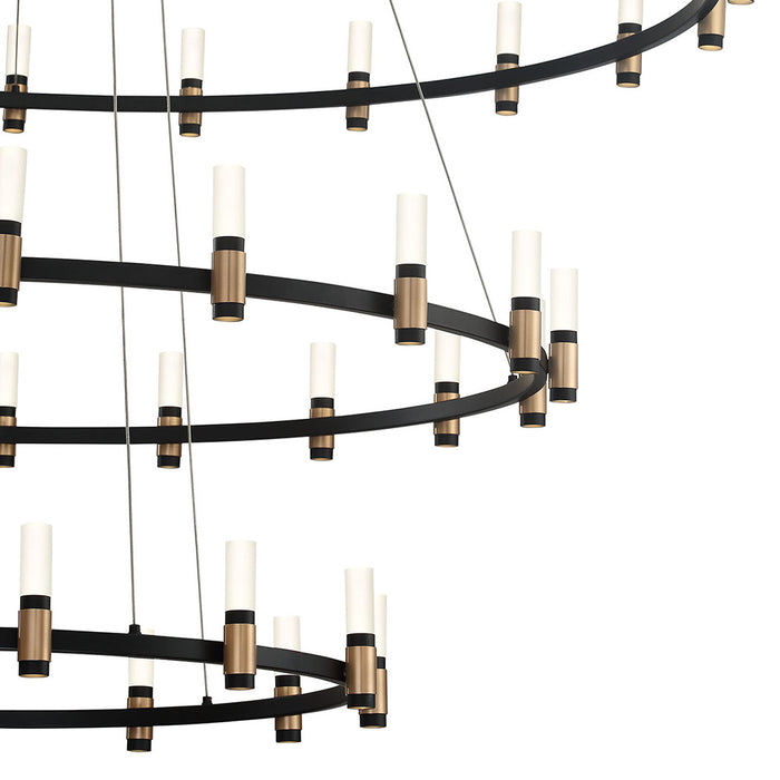 Eurofase 37046-019 LED Chandelier, Brass-Black