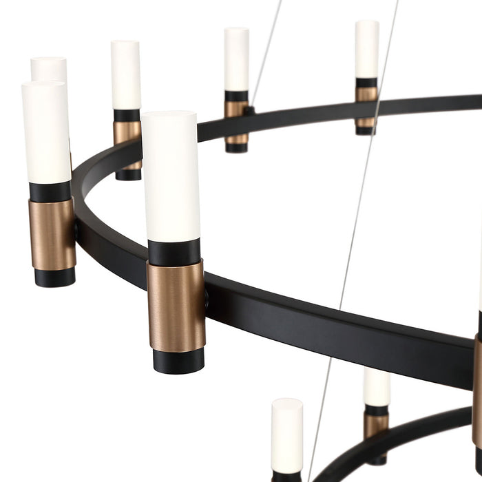 Eurofase 37046-019 LED Chandelier, Brass-Black