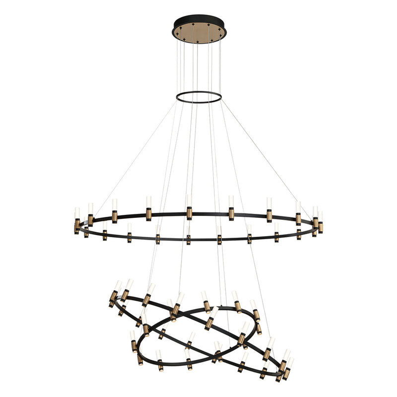 Eurofase 37046-019 LED Chandelier, Brass-Black
