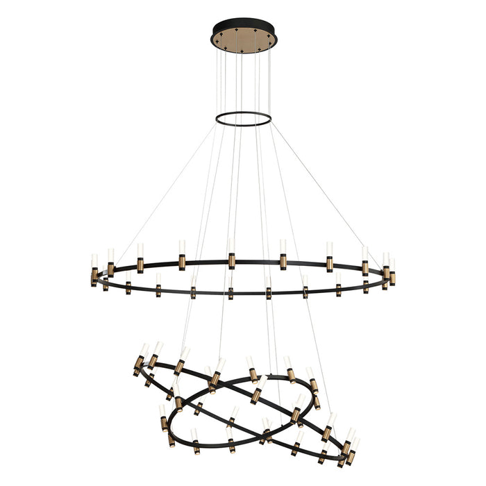 Eurofase 37046-019 LED Chandelier, Brass-Black