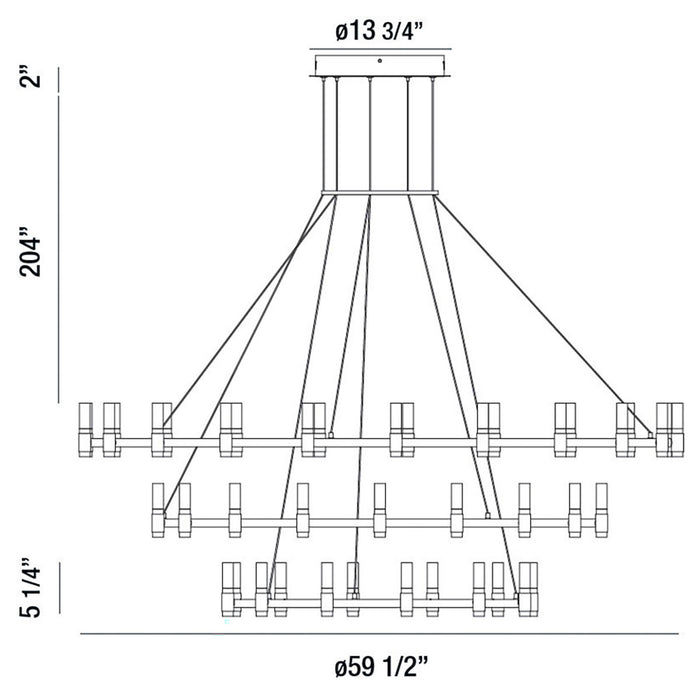 Eurofase 37046-019 LED Chandelier, Brass-Black
