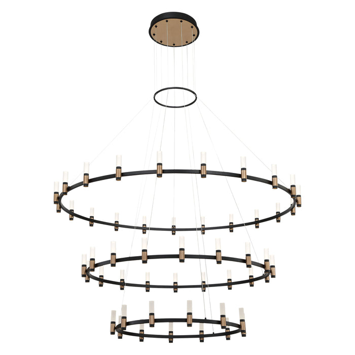 Eurofase 37046-019 LED Chandelier, Brass-Black