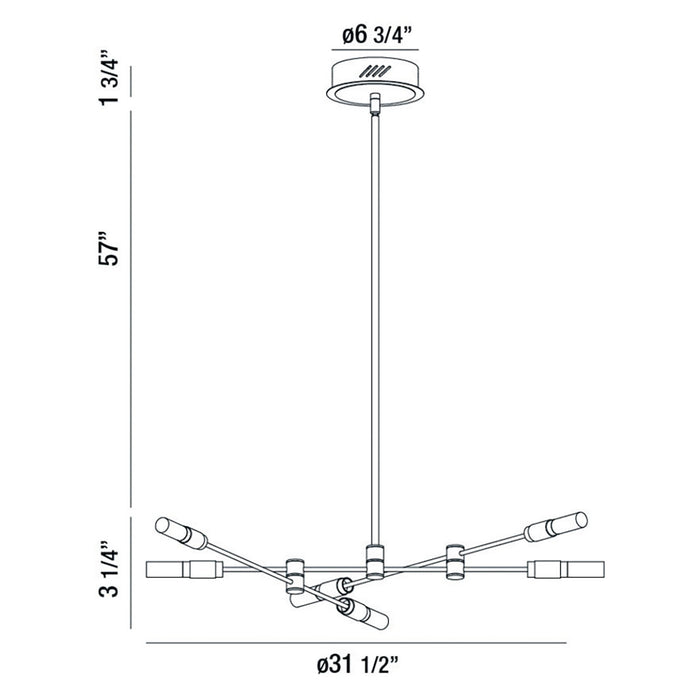 Eurofase 37050-016 LED Chandelier, Brass-Black