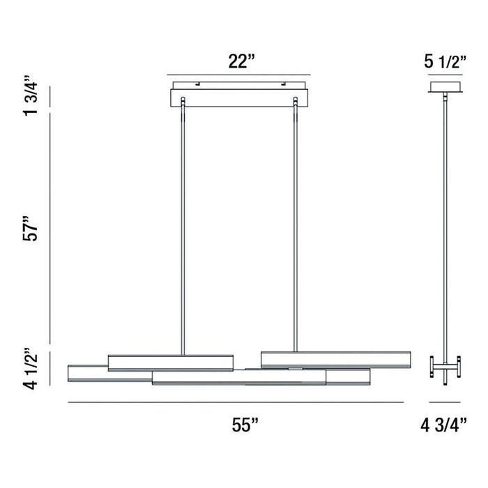 Eurofase 37065-027 LED Chandelier, Gold
