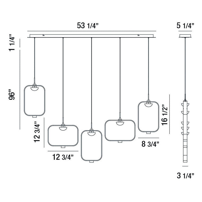 Eurofase 37078-010 LED Chandelier, Black