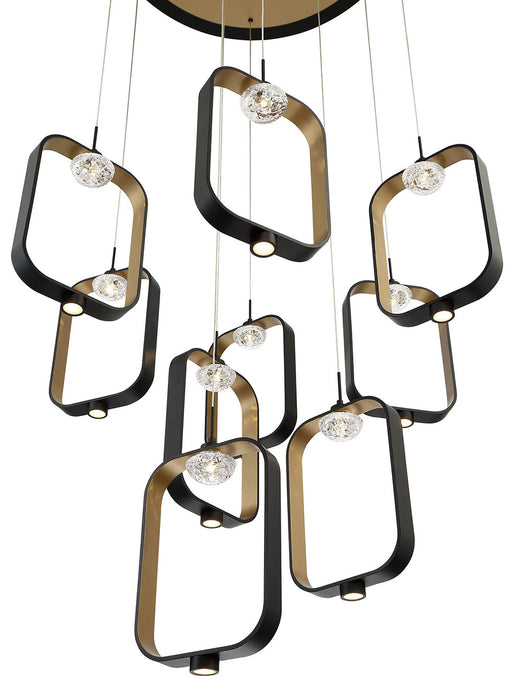 Eurofase 37079-017 LED Chandelier, Gold-Black