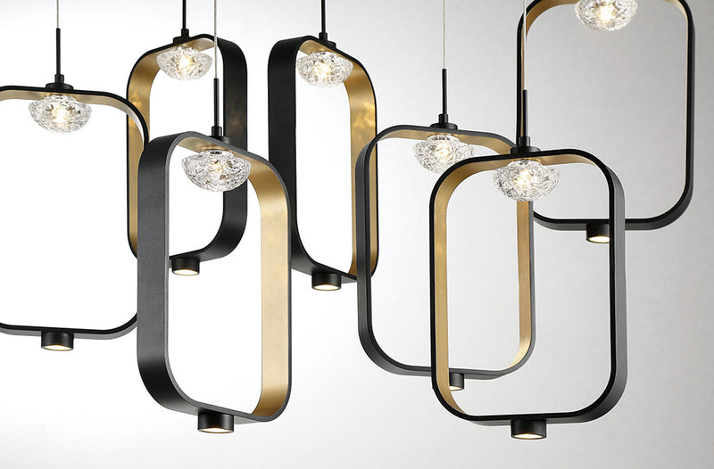 Eurofase 37079-017 LED Chandelier, Gold-Black