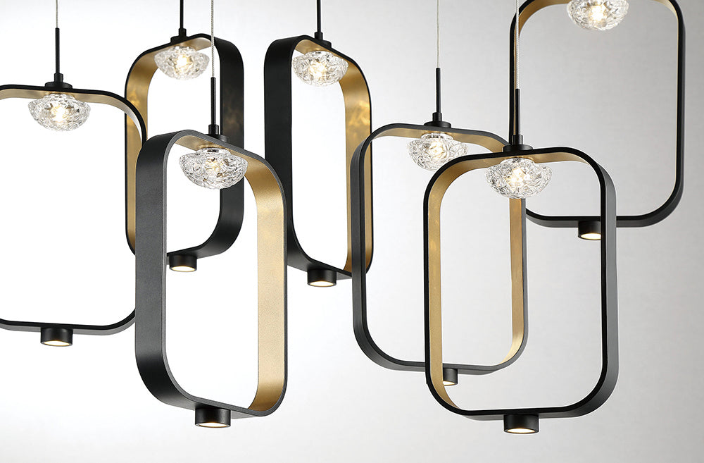 Eurofase 37079-017 LED Chandelier, Gold-Black