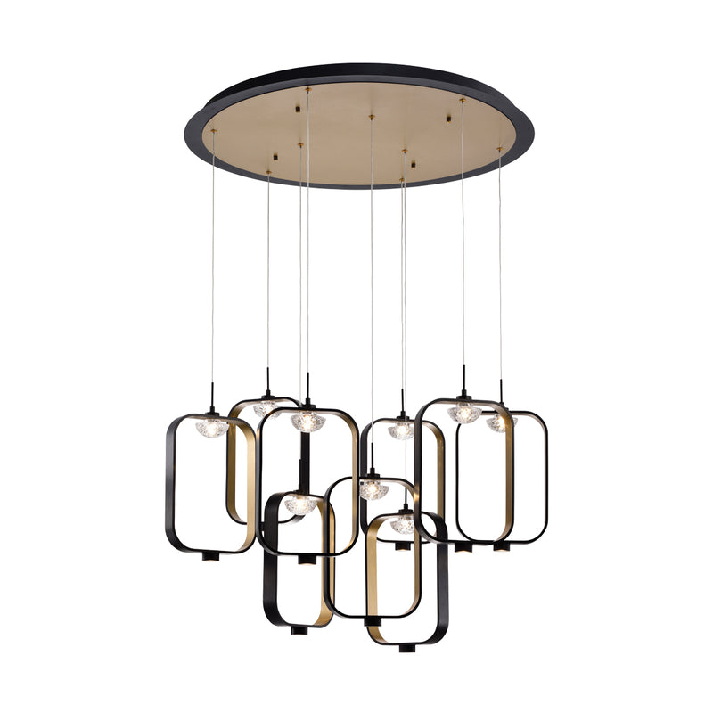 Eurofase 37079-017 LED Chandelier, Gold-Black
