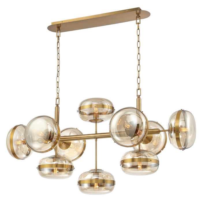 Eurofase 37089-016 Ten Light Chandelier, Brass