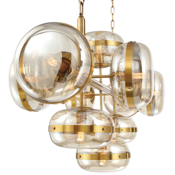 Eurofase 37089-016 Ten Light Chandelier, Brass