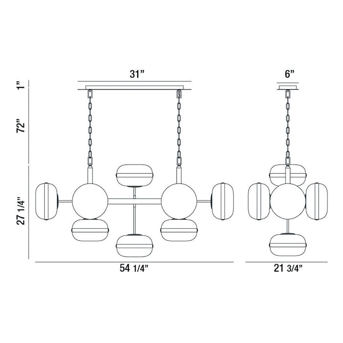 Eurofase 37089-016 Ten Light Chandelier, Brass