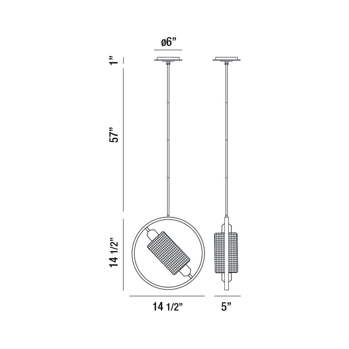 Eurofase 37108-014 One Light Pendant, Black