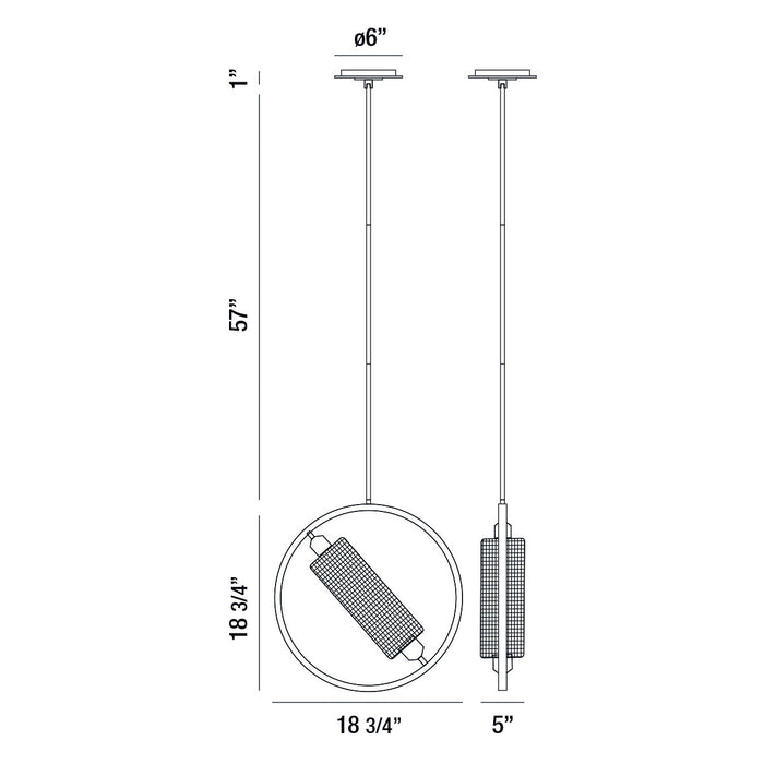 Eurofase 37109-011 One Light Pendant, Black