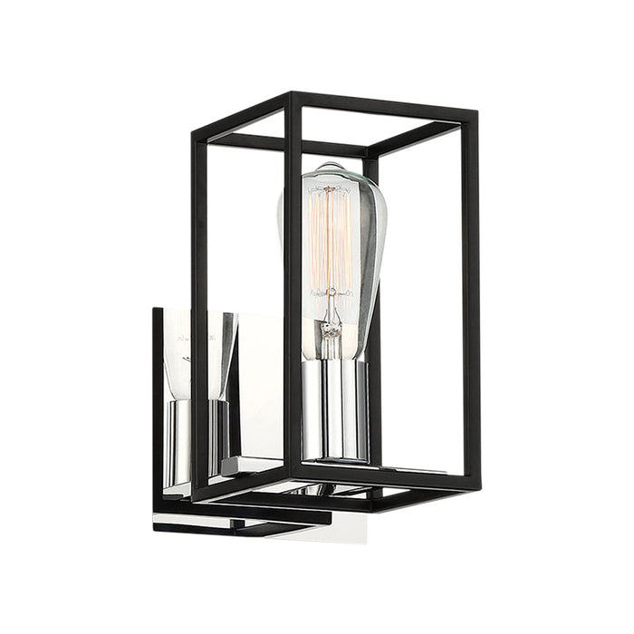 Eurofase 37115-012 One Light Wall Sconce, Chrome/Black