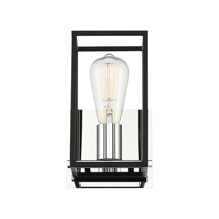 Eurofase 37115-012 One Light Wall Sconce, Chrome/Black