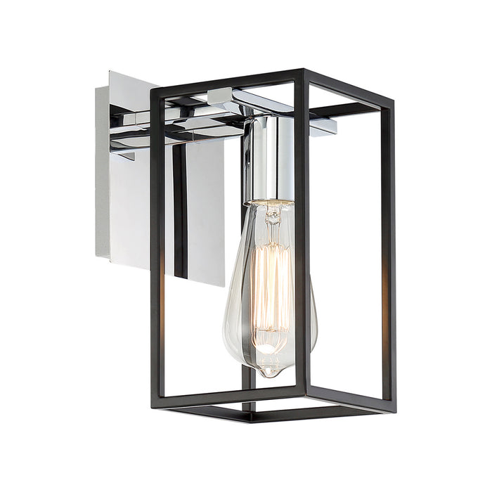 Eurofase 37115-012 One Light Wall Sconce, Chrome/Black