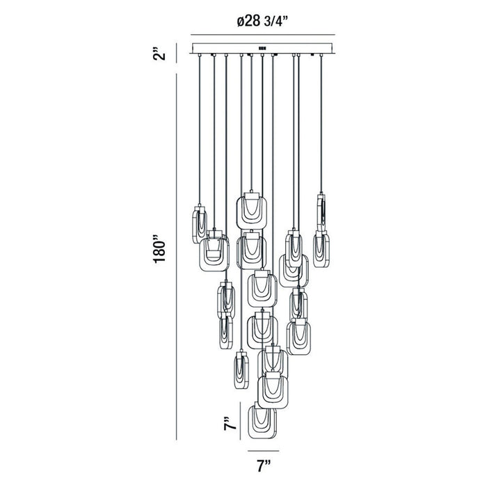 Eurofase 37192-013 LED Chandelier, Gold