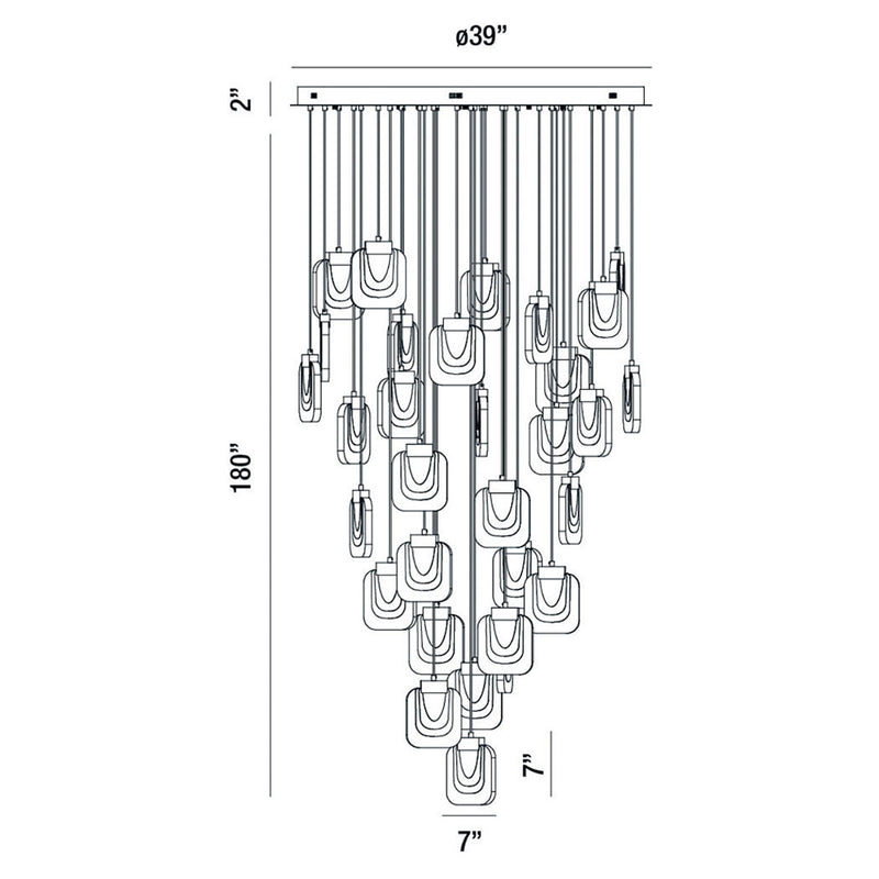 Eurofase 37193-010 LED Chandelier, Gold