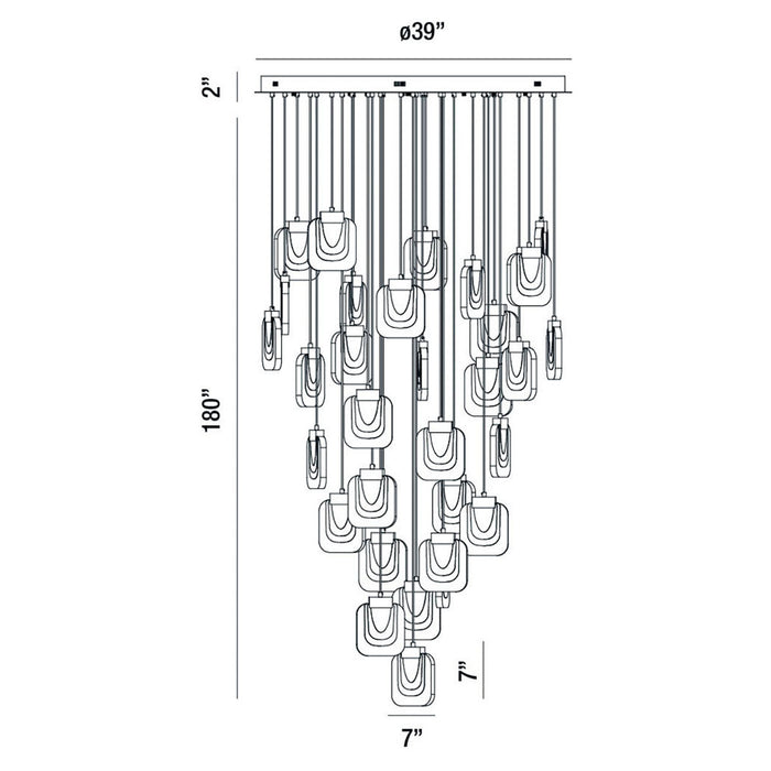Eurofase 37193-010 LED Chandelier, Gold