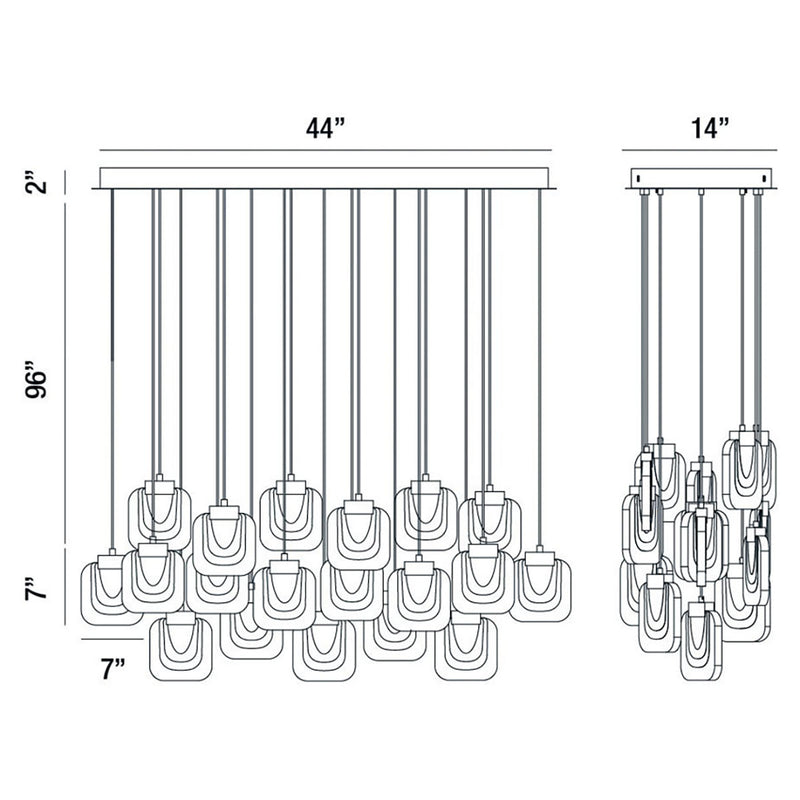 Eurofase 37194-017 LED Chandelier, Gold