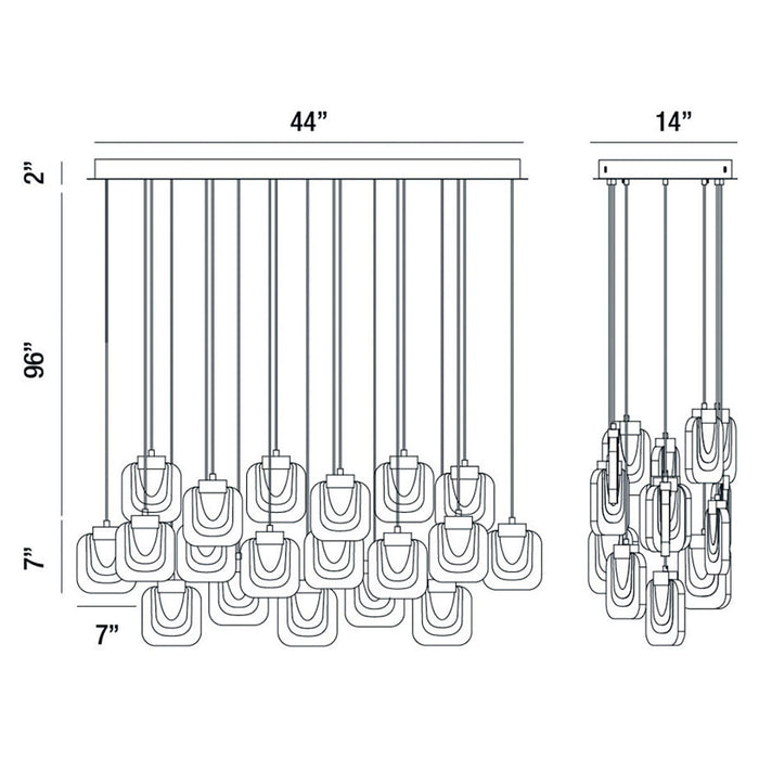 Eurofase 37194-017 LED Chandelier, Gold