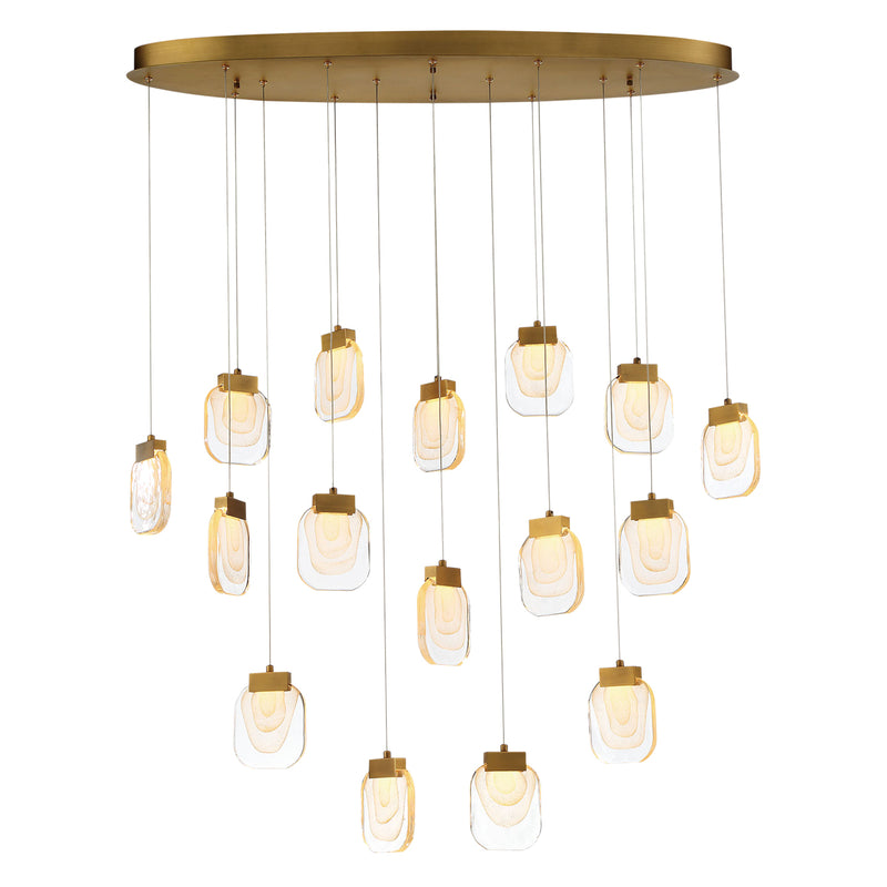 Eurofase 37194-017 LED Chandelier, Gold