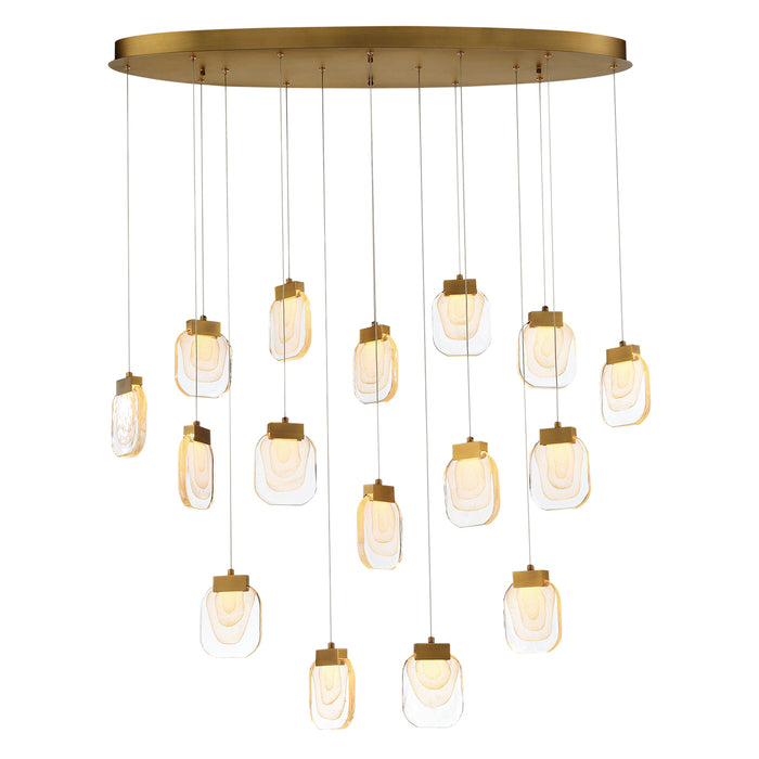 Eurofase 37194-017 LED Chandelier, Gold