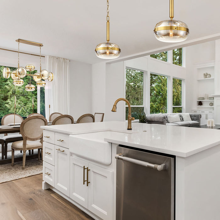 Eurofase 37197-018 One Light Pendant, Brass