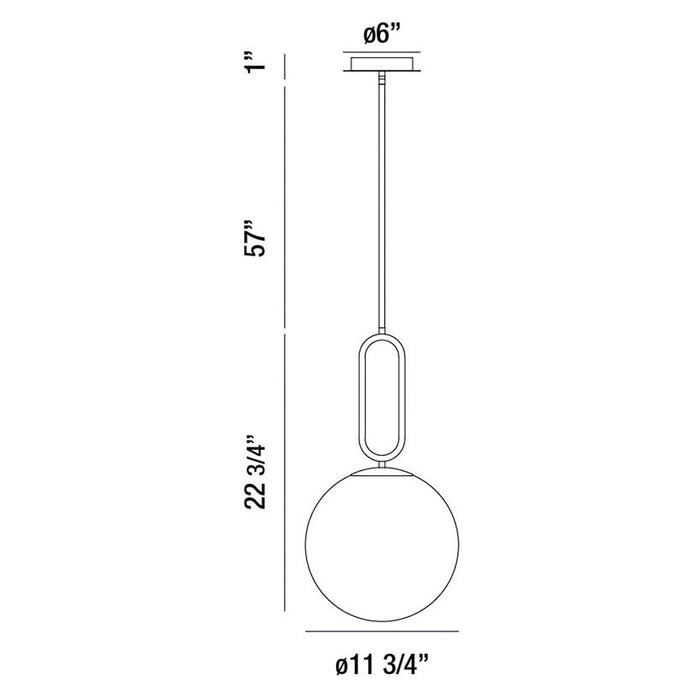 Eurofase 37233-013 One Light Pendant, Black
