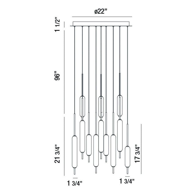 Eurofase 37235-031 LED Chandelier, Mix