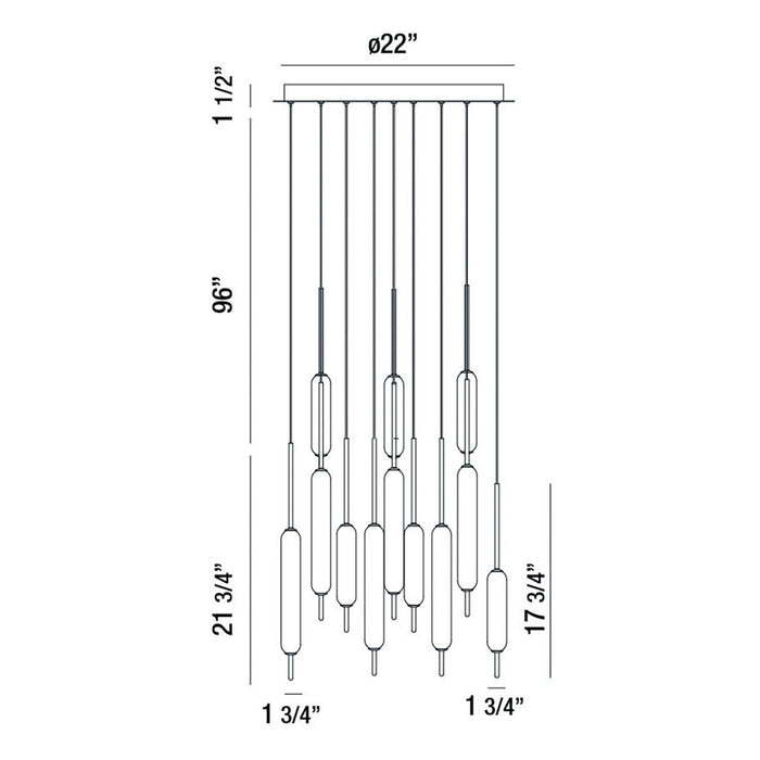Eurofase 37235-031 LED Chandelier, Mix