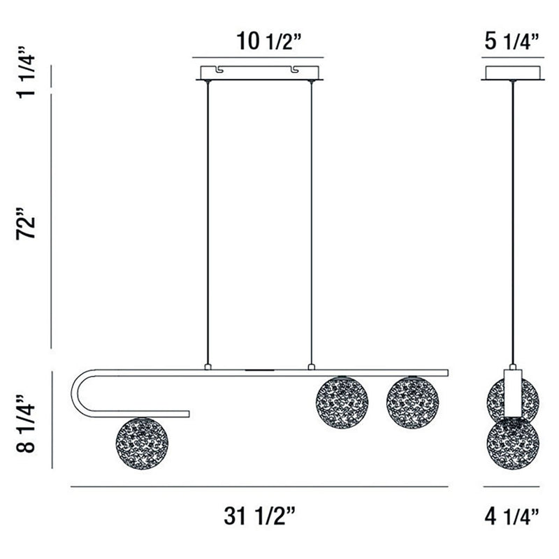 Eurofase 37350-017 LED Pendant, Gold